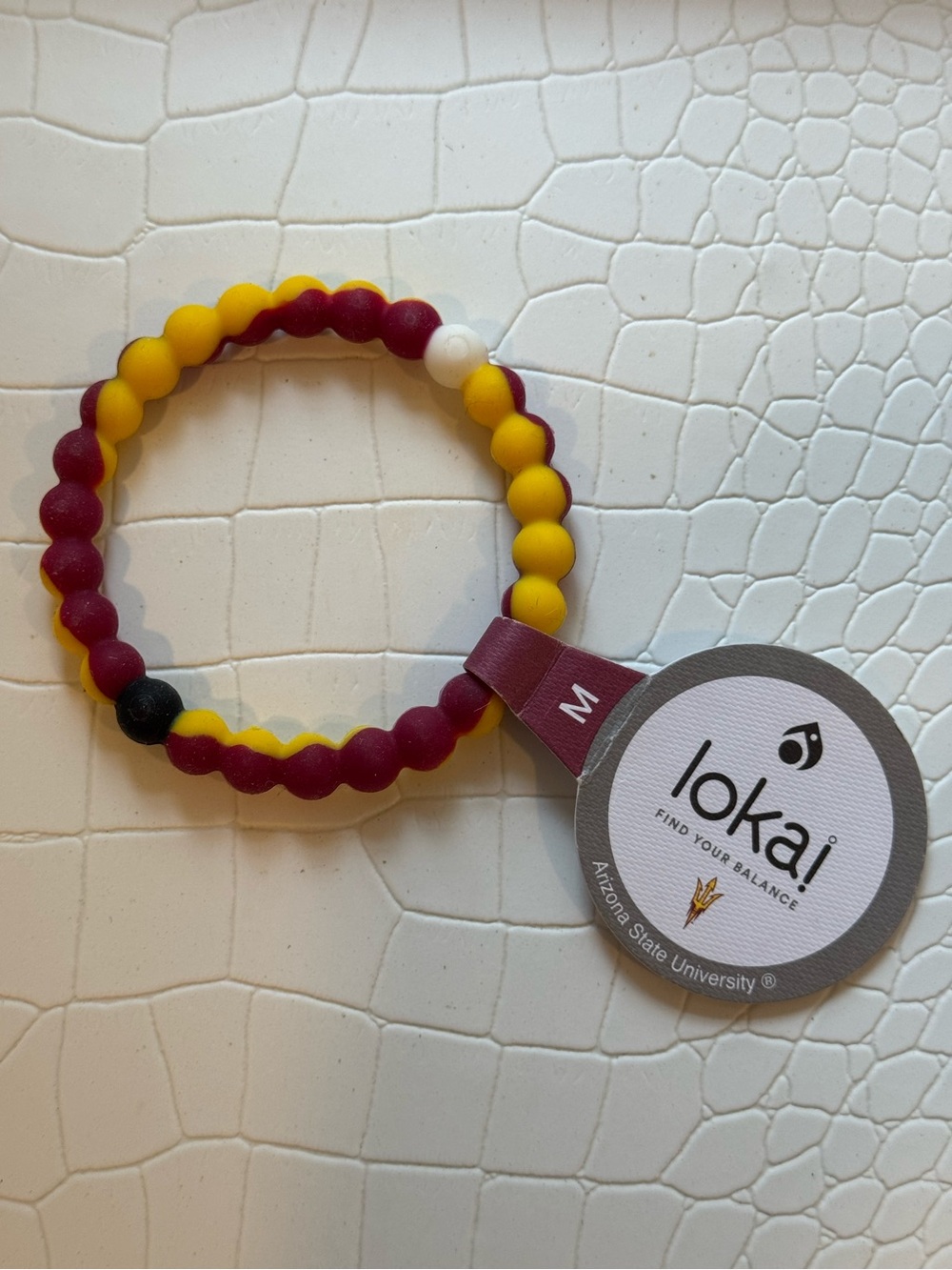 NWT! Lokai Arizona State University Maroon & Gold Balance Bracelet - Picture 2 of 7